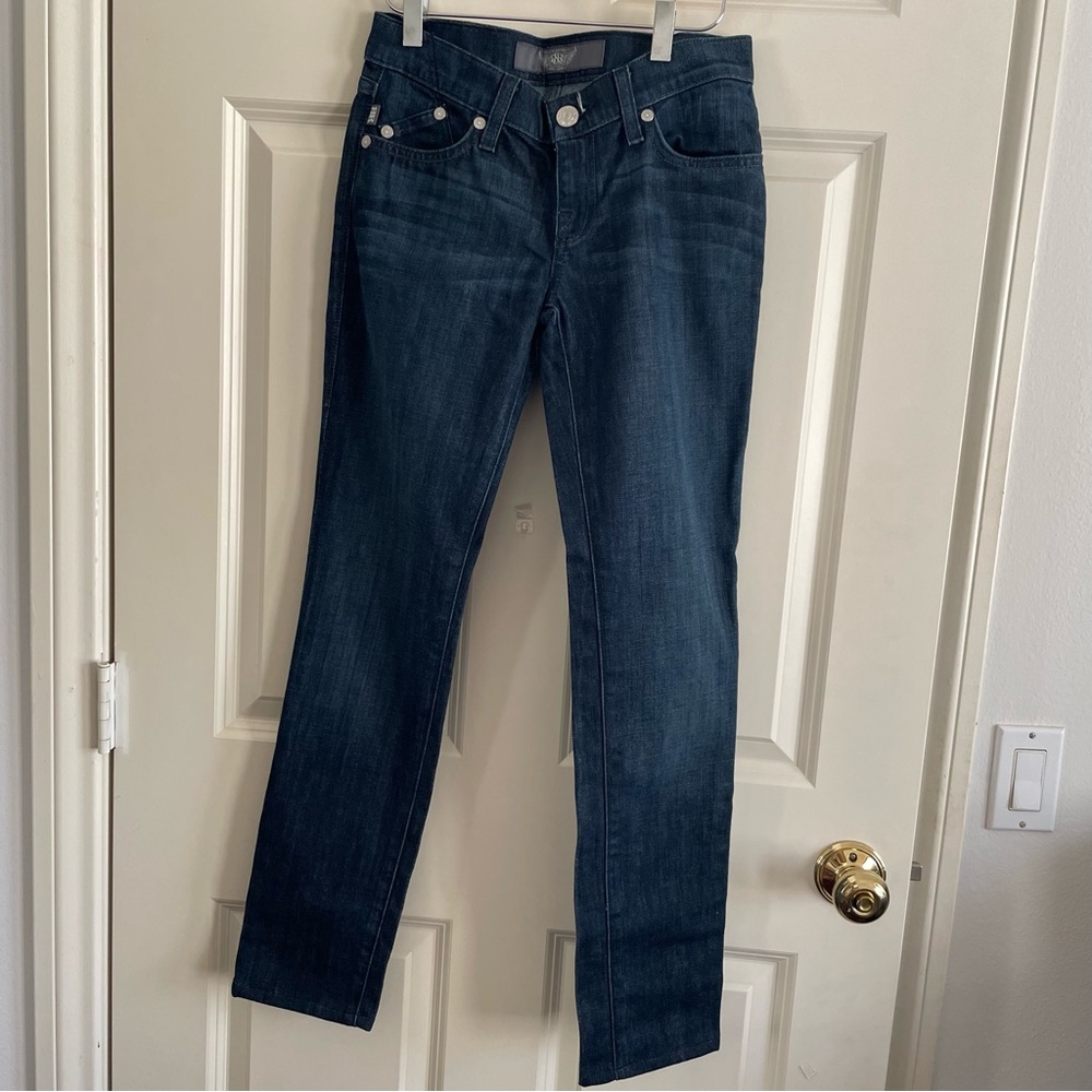 Y2K Rock & Republic women’s Dark Blue Jeans Embellished Pockets - Picture 2 of 14